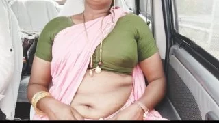 Dirty telugu woman with big tits in lingerie sex in the car and fucking with friend